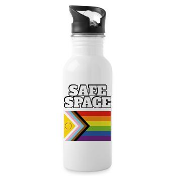 Drapeau de fierté LGBTQ safe space inclusive - Gourde avec paille intégrée - blanc - Droite
