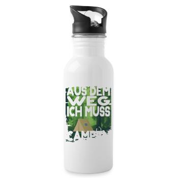 Outdoor Survival Aus dem Weg Campen Zelten Wald - Trinkflasche mit integriertem Trinkhalm - Weiß - Rechts