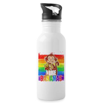 Pride LGBTQ Christopher Street Day Kostüm Pride - Trinkflasche mit integriertem Trinkhalm - Weiß - Rechts