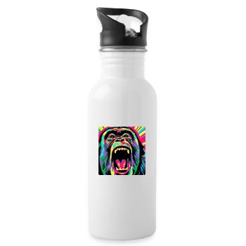 Jungle Spirit Embrace Inner Ape Appare - Water bottle with straw - white - Right
