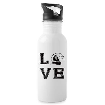 Sailing Sailboat Sailing Sailing Sailing Ship - Water bottle with straw - white - Right
