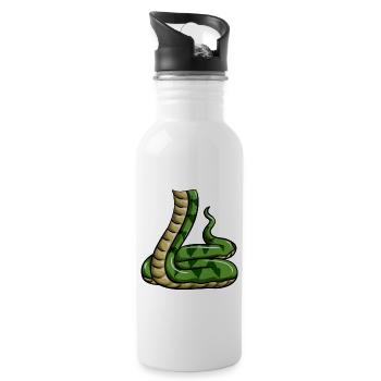 Serpent Reptilien, Pangolin, Corps de Serpent - Gourde avec paille intégrée - blanc - Droite