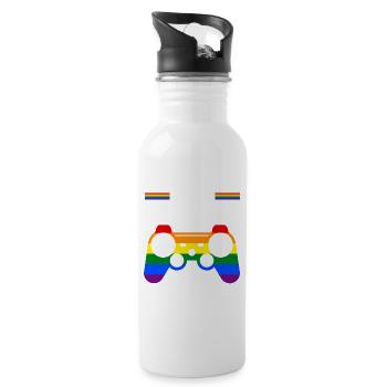 Je suis gaymer, habituez-vous ! LGBTQ+ - Gourde avec paille intégrée - blanc - Droite