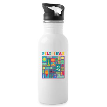 Philippines Filipino Flag Pride I Gift - Water bottle with straw - white - Right