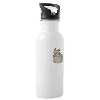 Chinchilla Chest Pocket Longtail Longhair - Water bottle with straw - white - Right