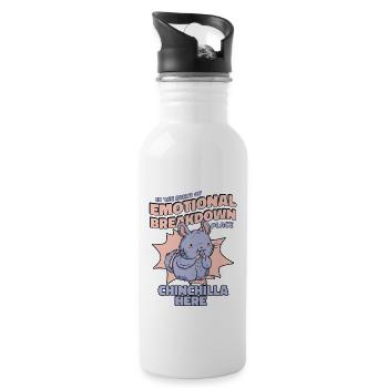 Emotional Breakdown Place Longhair Shorttail - Water bottle with straw - white - Right