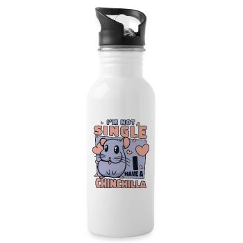 I'm Not Single I Have A Chinchilla Long - Water bottle with straw - white - Right