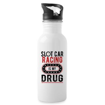 Slot Car Racing Is My Drug Slotcar Racer Gift Idea - Trinkflasche mit integriertem Trinkhalm - Weiß - Rechts