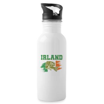 Ich Muss Nach Irland Die Fische Vermissen Mich - Trinkflasche mit integriertem Trinkhalm - Weiß - Rechts