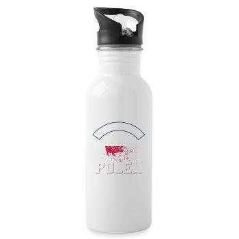 Ich Muss Nach Polen Die Fische Vermissen Mich - Trinkflasche mit integriertem Trinkhalm - Weiß - Rechts