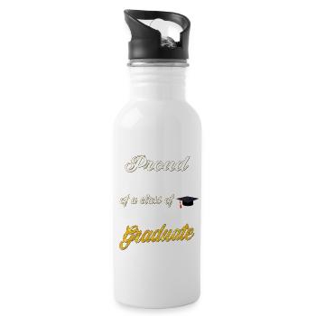 Freundin des Absolventen - Stolze Freundin eines Clas - Trinkflasche mit integriertem Trinkhalm - Weiß - Rechts