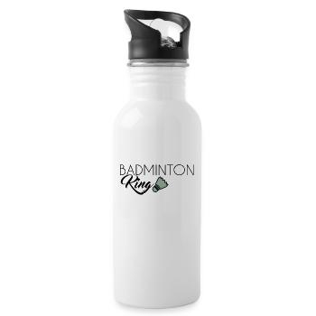 Badminton King - Trinkflasche mit integriertem Trinkhalm - Weiß - Rechts