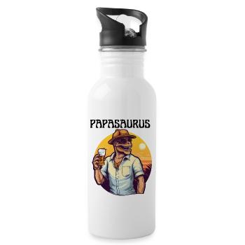 Papa saurus familles de dinosaures Dino Papasaurus - Gourde avec paille intégrée - blanc - Droite