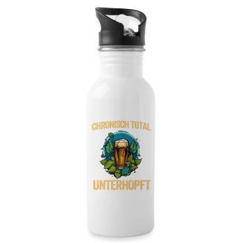 Herren Vatertag Unterhopft Bier Party Männer - Trinkflasche mit integriertem Trinkhalm - Weiß - Rechts