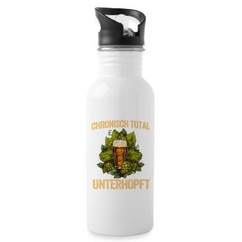 Herren Vatertag Unterhopft Bier Party Männer - Trinkflasche mit integriertem Trinkhalm - Weiß - Rechts