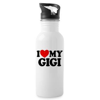 Ich liebe meine Gigi Red Heart Enkelkinder Ich lie - Trinkflasche mit integriertem Trinkhalm - Weiß - Rechts