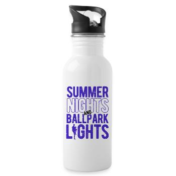 Baseball - Trinkflasche mit integriertem Trinkhalm - Weiß - Rechts