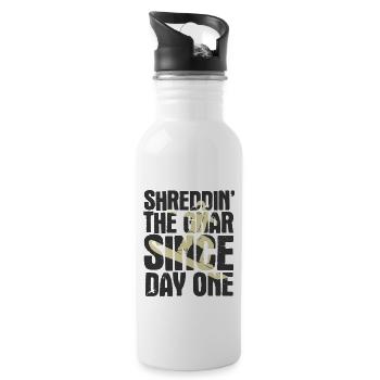 Snowboard Spruch für Snowboarder - Trinkflasche mit integriertem Trinkhalm - Weiß - Rechts
