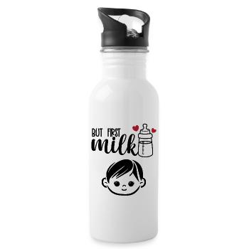 mais le premier lait drôle Baby Quotes - Gourde avec paille intégrée - blanc - Droite