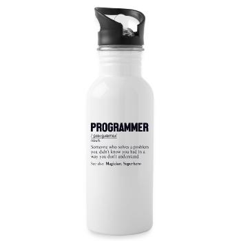 Programmeur Définition Développeur logiciel Codeur - Gourde avec paille intégrée - blanc - Droite