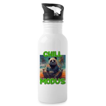 Chill Modus Pandabär Tierliebhaber Süßes Panda - Trinkflasche mit integriertem Trinkhalm - Weiß - Rechts