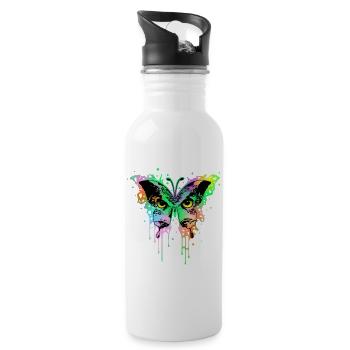 Hibou Papillon 1 - Gourde avec paille intégrée - blanc - Droite