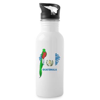 Guatemala Guatemalan Flag DNA I Gift - Water bottle with straw - white - Right