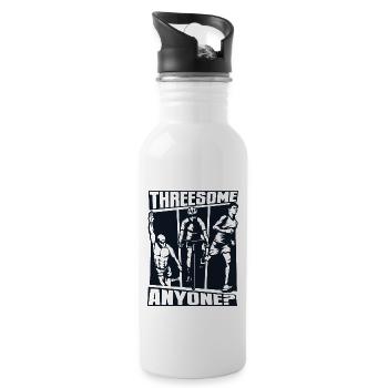 Threesome Anyone Triathlete Training Triathlon Bike - Water bottle with straw - white - Right