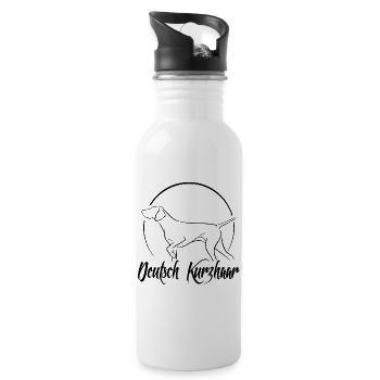 Deutsch Kurzhaar Jagdhunde Hund Wilsigns - Trinkflasche mit integriertem Trinkhalm - Weiß - Rechts