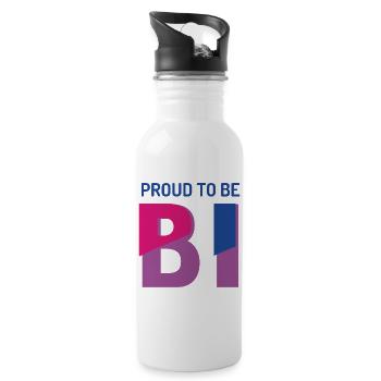 Proud To Be Bisexual - Water bottle with straw - white - Right