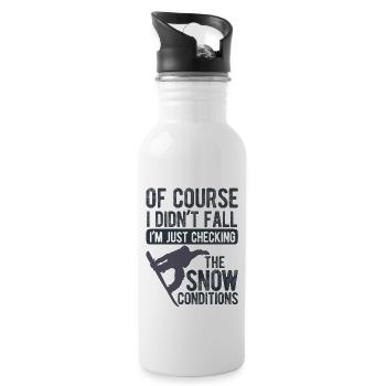 Snowboard Spruch für Snowboarder - Trinkflasche mit integriertem Trinkhalm - Weiß - Rechts