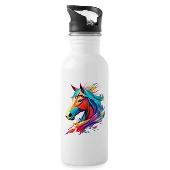 Unique designs for horse lovers! - Water bottle with straw - white - Right