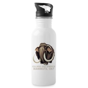 Ich mag halt einfach Mammuts Mammut - Trinkflasche mit integriertem Trinkhalm - Weiß - Rechts