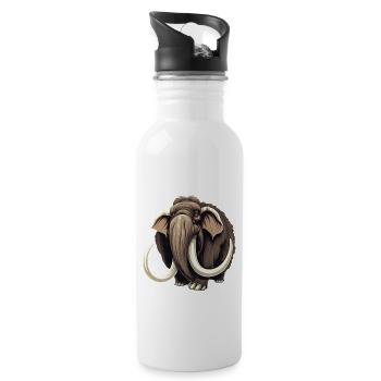 Ich mag halt einfach Mammuts Mammut - Trinkflasche mit integriertem Trinkhalm - Weiß - Rechts