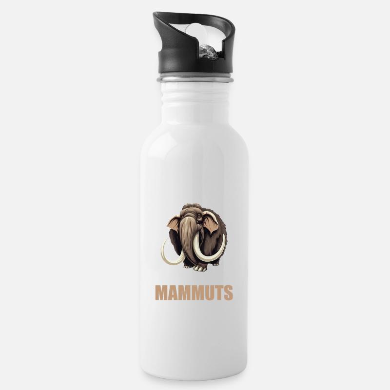 Ich mag halt einfach Mammuts Mammut - Trinkflasche mit integriertem Trinkhalm - Weiß