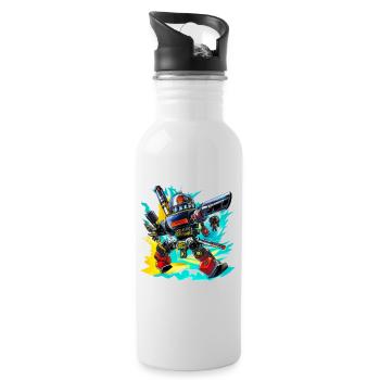 Evil Robot Series 008 - Water bottle with straw - white - Right