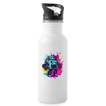 Evil Robot Series 010 - Trinkflasche mit integriertem Trinkhalm - Weiß - Rechts