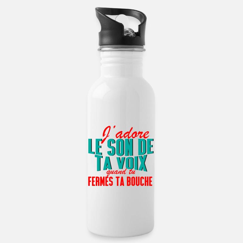 J'adore le son de ta voix quand tu fermes ta - Gourde avec paille intégrée - blanc