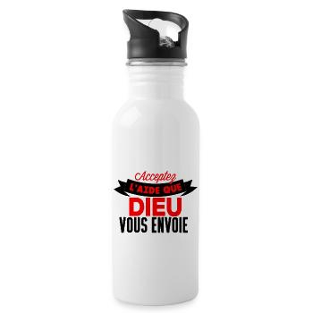 Acceptez l'aide que Dieu - Gourde avec paille intégrée - blanc - Droite
