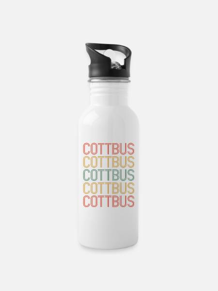 Cottbus Cottbuserin Cottbuser Stadt Cottbus - Trinkflasche mit integriertem Trinkhalm - Weiß