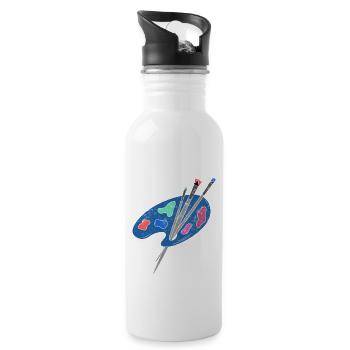 Maler Zeichner für Künstler - Trinkflasche mit integriertem Trinkhalm - Weiß - Rechts