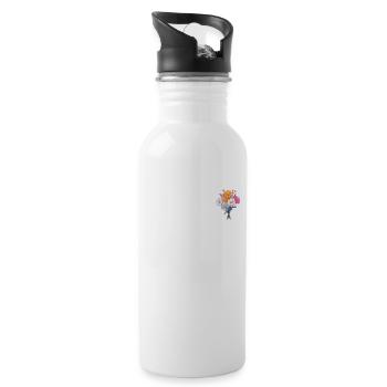 Patch Novelty Flowers Humor Cool Daisies Lovers - Water bottle with straw - white - Right