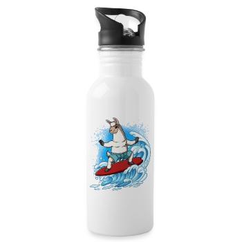 Surfeurs de vagues Surfeurs Surfeurs - Gourde avec paille intégrée - blanc - Droite