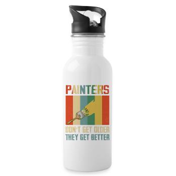 Painters Don't Get Older They Get Better Job Profe - Water bottle with straw - white - Right