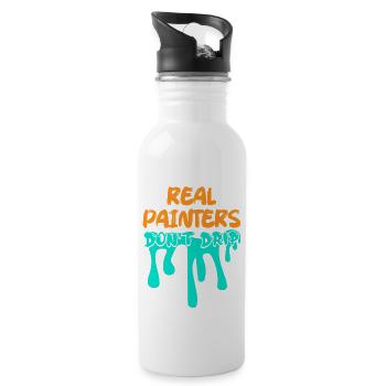 Real Painters Don't Drip Job Profession - Water bottle with straw - white - Right
