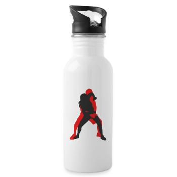 Israelischer Kampfsport Krav Maga - Trinkflasche mit integriertem Trinkhalm - Weiß - Rechts
