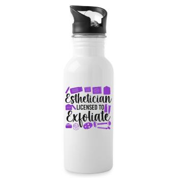 Cute Licensed Esthetician Skincare - Trinkflasche mit integriertem Trinkhalm - Weiß - Rechts