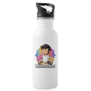 Yoga Ohmmm Namaste - Trinkflasche mit integriertem Trinkhalm - Weiß - Rechts
