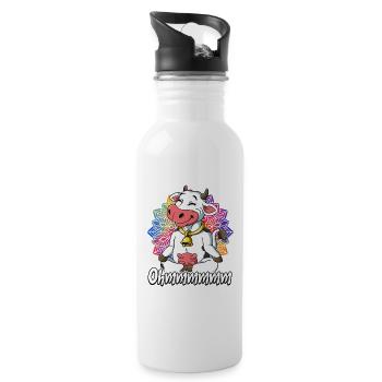 Yoga Ohmmm Namaste - Trinkflasche mit integriertem Trinkhalm - Weiß - Rechts