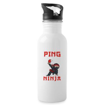 Ping Pong Ninja Ping Pong Funny Table Tennis - Water bottle with straw - white - Right